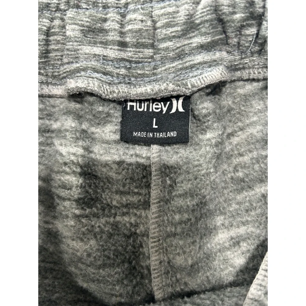 Hurley Boys Heather Gray Fleece Jogger Sweatpants Size Large L Space Dye